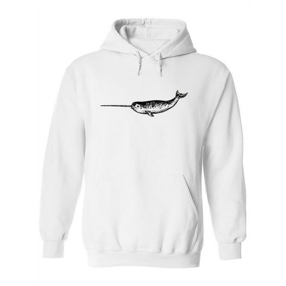 Narwhal Whale Sketch Hoodie Women -Image by Shutterstock, Female Small