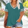 thumbnail image 4 of Bixock Women Plus Size Maternity Tops V Neck Short Sleeve Loose Pregnancy Blouse Casual Maternity Shirt Pregnant Top Summer Maternity Clothes, 4 of 6