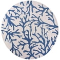 thumbnail image 1 of HomeRoots 353076 7 ft. 6 in. x 7 ft. 6 in. Polyester Ivory & Blue Area Rug, 1 of 1