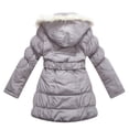 thumbnail image 2 of Richie House Big Girls' Padded Winter Jacket with Belt and Faux Fur Hood NRH0784, 2 of 2