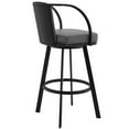 thumbnail image 3 of Pemberly Row 26" Faux Leather Swivel Counter Stool in Gray/Black, 3 of 7