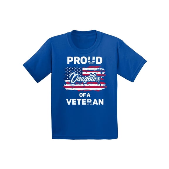 Awkward Styles Proud Daughter of a Veteran Infant Shirt Stripes and Stars American Flag Daughter T shirt USA Pride 4th of July T-shirt for Daughter Made in the USA Patriotic Daughter Tshirt