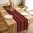 thumbnail image 3 of Table Runner 70 Inches Long for Kitchen Dining, Red Black Boho Dresser Scarf Farmhouse, Dining Table Decorations for Wedding/Parties, Vintage Ethnic Tribe Abstract Art Retro 13 x 70 In, 3 of 8