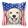 thumbnail image 1 of Caroline's Treasures BB2135PW1818 Almohada de tela con bandera estadounidense y golden retriever, 18 x 18, multicolor Caroline's Treasures BB2135PW1818, 1 of 1