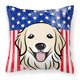 thumbnail image 1 of Caroline's Treasures BB2135PW1818 Almohada de tela con bandera estadounidense y golden retriever, 18 x 18, multicolor Caroline's Treasures BB2135PW1818, 1 of 1