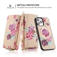 thumbnail image 2 of SaniMore Magnetic Detachable Wallet Case for iPhone 13 Pro, Flower Pattern RFID Blocking Cover Support Wireless Charging Card Slot Shoulder & Wrist Strap 360° Full Protective Shell, Yellow, 2 of 13