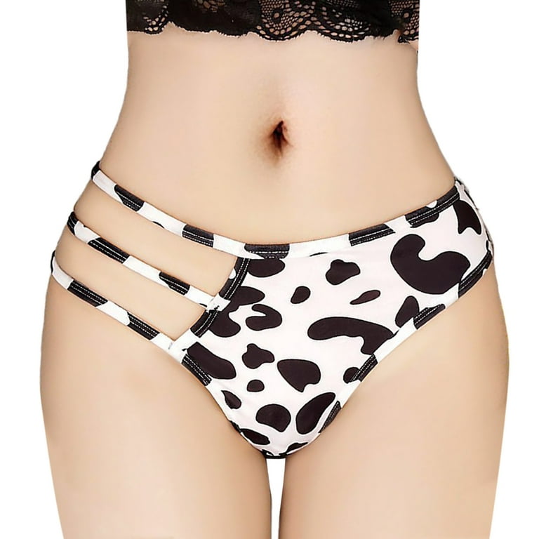 KS-QON BENG Black White And Brown Cow Spots Women's Panties Breathable  Underwear Ladies Stretch Underpants at  Women's Clothing store