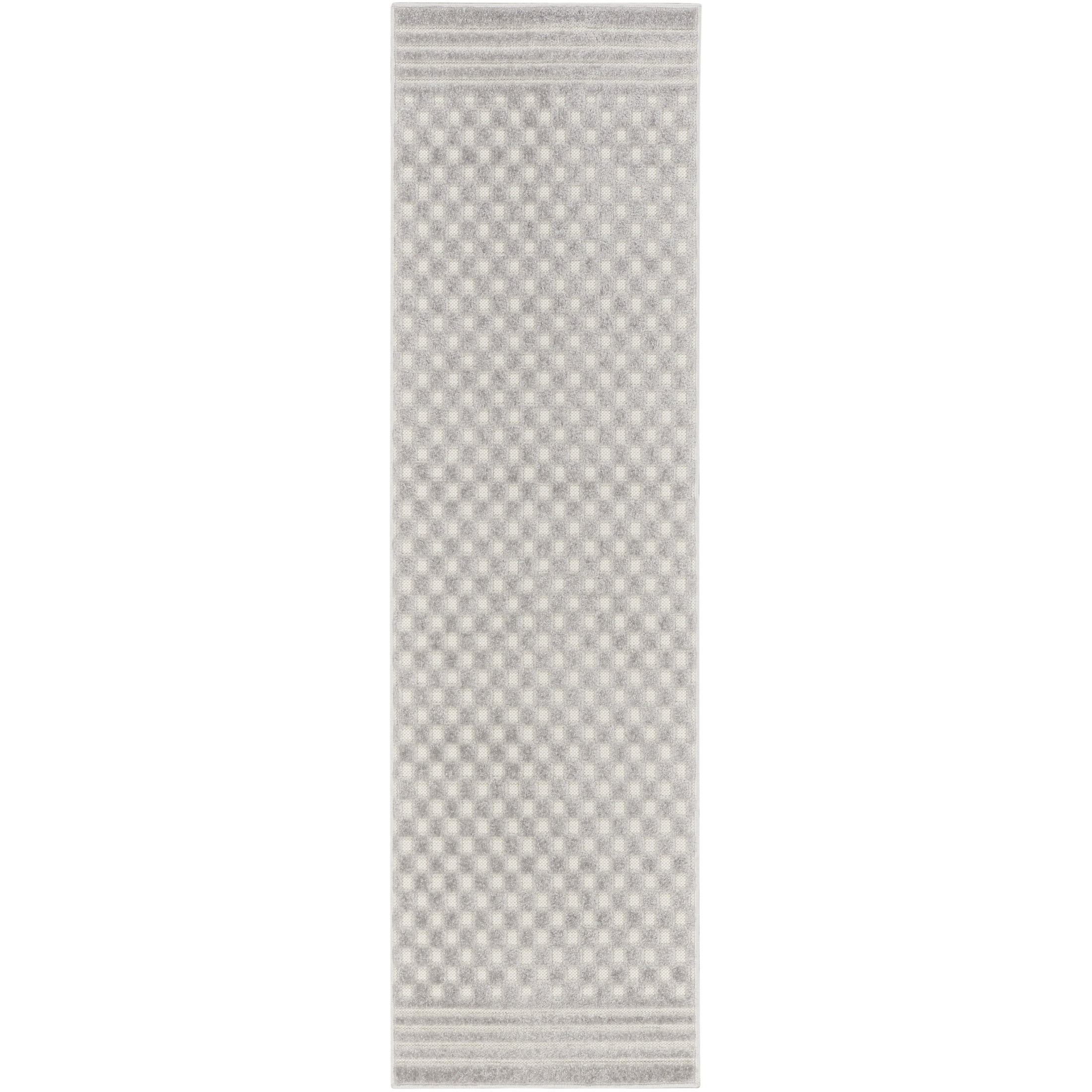 Nourison Care Free 2' x 6' Light Grey Modern Indoor Rug