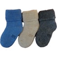 thumbnail image 3 of Lian LifeStyle Children's 3 Pairs Wool blend Crew Socks Plain Color 0M-6M (Random Girl Color), 3 of 4