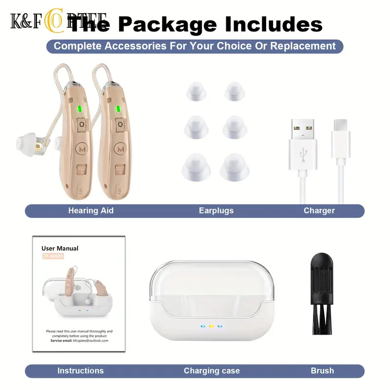 Hearing Aids Hearing Amplifiers For Seniors Rechargeable With Noise Cancelling-Hearing Aid Loss Amplifier Seniors Adults Charging Case Volume Control,Sliver