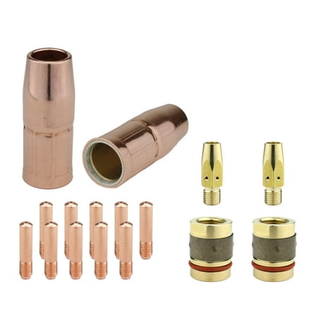 

MIG Gun Consumables Kit - Compatible with Miller M-25 and M-40 - Diffuser - Nozzle Adaptor - Tip: 0.035 - Nozzle: 5/8 x 2-1/2