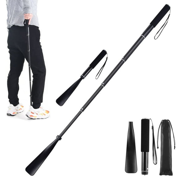 BTideas Zapato Bocina Mango Largo, 15"-37" Aleación de Aluminio Metal Zapato Largo Bocina para Botas, para Hombres Mujeres