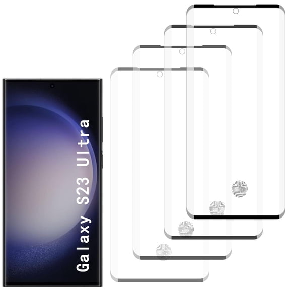 [4 Pack] Tempered Glass Screen Protector for Samsung Galaxy S23 Ultra Tempered Glass, Scratch Resistant, Easy-Install, Bubble Free, Anti-Fingerprint