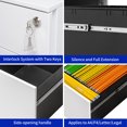 thumbnail image 5 of 2 Drawer Mobile File Cabinet with Lock Steel File Cabinet for Legal/Letter/A4/F4 Size, Fully Assembled except for Wheels, 5 of 6