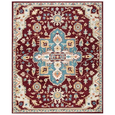 SAFAVIEH Aspen Jerred Southwestern Wool Area Rug, Red/Blue, 4' x 6'