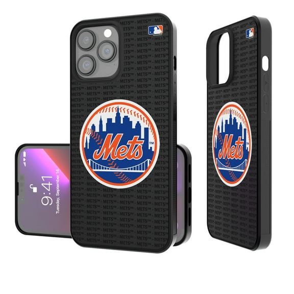 New York Mets iPhone Text Backdrop Design Bump Case