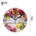 thumbnail image 2 of 10 Inch Wall Clock Battery Operated Silent Clock Decorative for Office, Kitchen, Outdoor, Living RoomFlowers Frame on White Wooden Background Drawing, 2 of 4