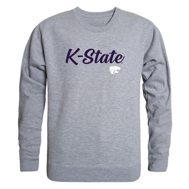 W Republic Products 556-127-HGY-01 Kansas State University T-Shirt Col Rond Script, Gris Chiné - Petit