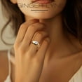 thumbnail image 3 of 6mm Gold Stainless Steel Women Engagement Ring Ginger Lyne Collection, 3 of 6