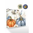 thumbnail image 2 of Thanksgiving Fall Canvas Print Wall Art Framed Canvas Art Wall Decor Pumpkin Eucalyptus Leaves White Pictures Painting Morden Artwork for Living Room Bedroom, Ready to Hang - 16"x20", 2 of 6