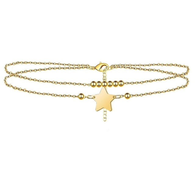 Tobillera HUOGUO Golden Beach de tamaño ajustable para mujer