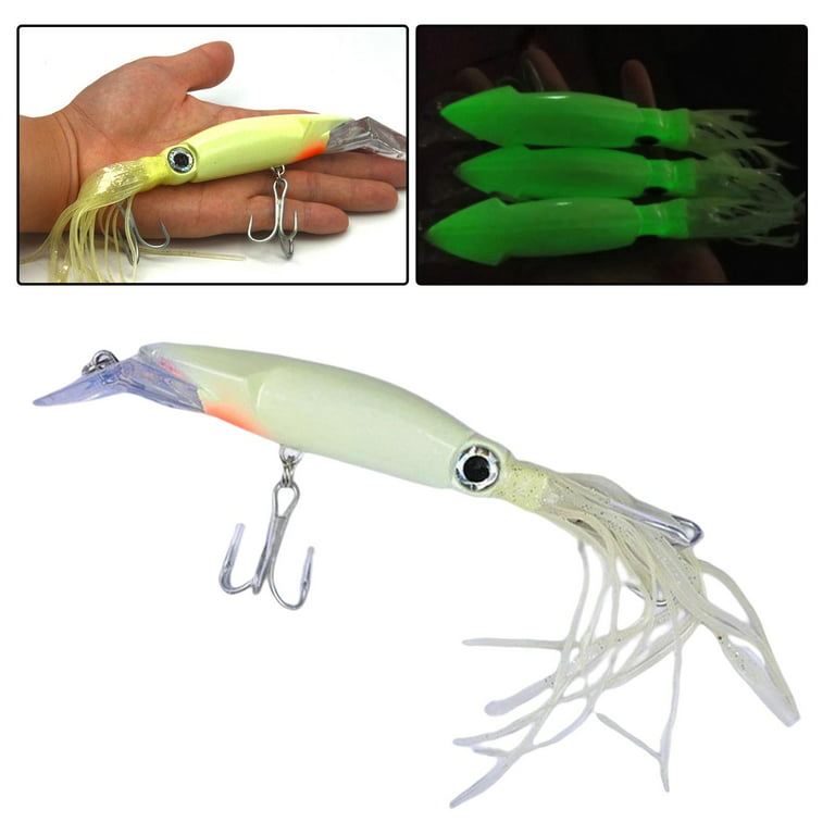 Luminous Squid Skirt Trolling 8.6in Artificial Fish, Swimming Lure