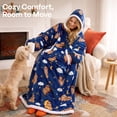 thumbnail image 6 of Joyfy Wearable Blanket Hoodie for Adults Gifts for Teen Girls Sister Women Sherpa Fleece Printed Hooded Blanket Sweatshirt Warm Cozy with Pocket & Sleeves, 6 of 7