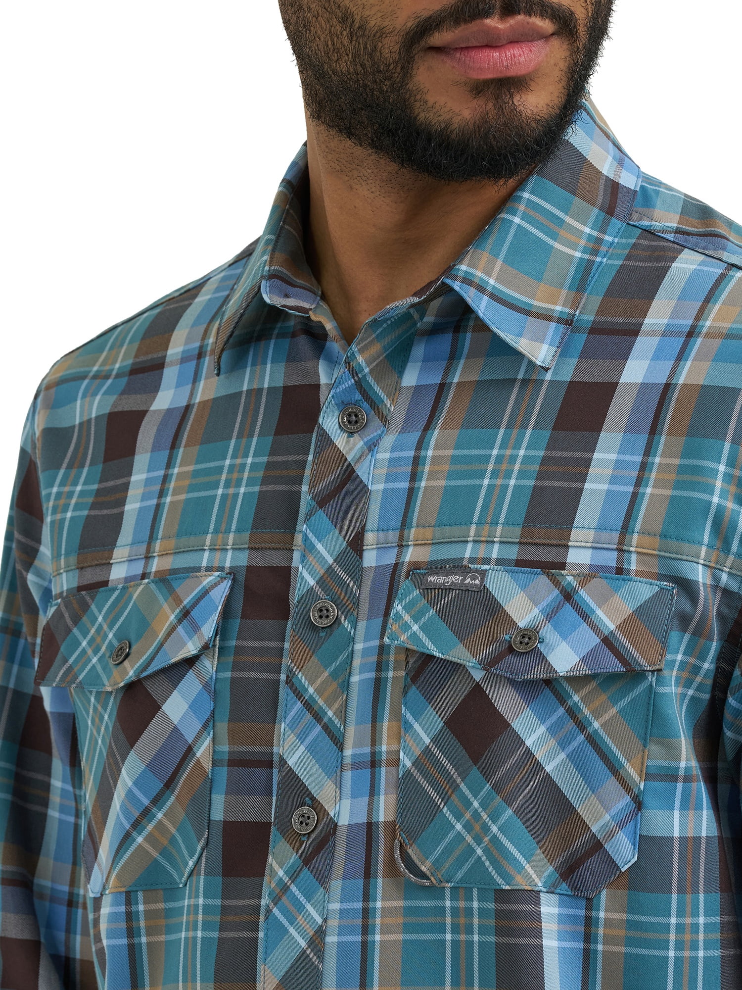 Wranglers Mens All Season Stretch 2 Pocket Long Sleeve