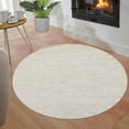 thumbnail image 4 of CAROMIO Rugs Solid Machine Washable Area Rug Non-Slip Low Pile Modern Area Rug Contemporary Indoor Area Rug Home Office Throw Carpet, 3' x 3' Round Pale Beige, 4 of 5