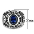 thumbnail image 3 of Eternal Sparkles Men's Stainless Steel Montana Blue United States Coast Guard Military Ring, 3 of 8