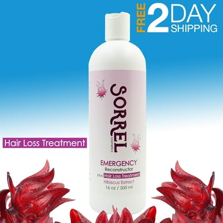 EMERGENCY RECONSTRUCTOR plus HAIR LOSS TREATMENT 16oz By Sorrel Cosmetics Tratamiento Emergencia Capilar Hibiscus Extract Polymedic Restore Repair Dry Breakage Damaged No Salt Sulfate (Best Way To Restore Hair Loss)