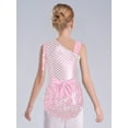 thumbnail image 7 of TiaoBug Kids Girls Sequins Tassels Gymnastics Leotards Ballet Modern Jazz Latin Dance Bodysuit Dancewear Top Pink 5T, 7 of 7
