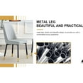 thumbnail image 4 of Of 4 Modern Dining Chairs, Gray Pu Leather Cushion, Robust Black Metal Legged, Comfortable For Bedroom Chair (4), Cushioning, Leg Base, Kitchen, 4 of 7