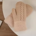 thumbnail image 4 of Otqutp Sports&nbsp;Teen Girls Comfortable Gloves Women Men Cold Weather Gloves Winter Gloves Mittens Thick Thermal Plush Mittens Warm Convertible Fingerless Gloves(Khaki,One Size), 4 of 5