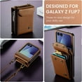 thumbnail image 5 of for Samsung Galaxy Z Flip 7 Wallet Case, PU Leather Magnetic Snap Crossbody Strap Card Slots RFID Blocking Drop Protective Phone Case Cover for Samsung Galaxy Z Flip 7 - Brown, 5 of 8
