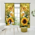 thumbnail image 2 of WNOOHIY Yellow Sunflower Floral Butterfly Light-filtering Curtains for Bedroom and Living Room, Set of 2 Panels, 2 of 7