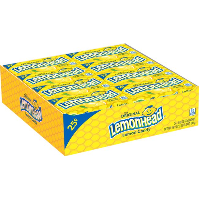 Lemonhead Delicious Chewy Original Lemon Candy 0.8 Ounce Boxes