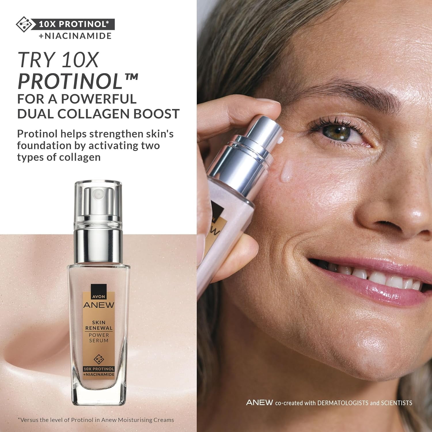 Avon Anew Renewal Power Serum, Formulated with Protinol Technology and Niacinamide, for 7 Powerful Skin Benefits in 7 Days, 30ml