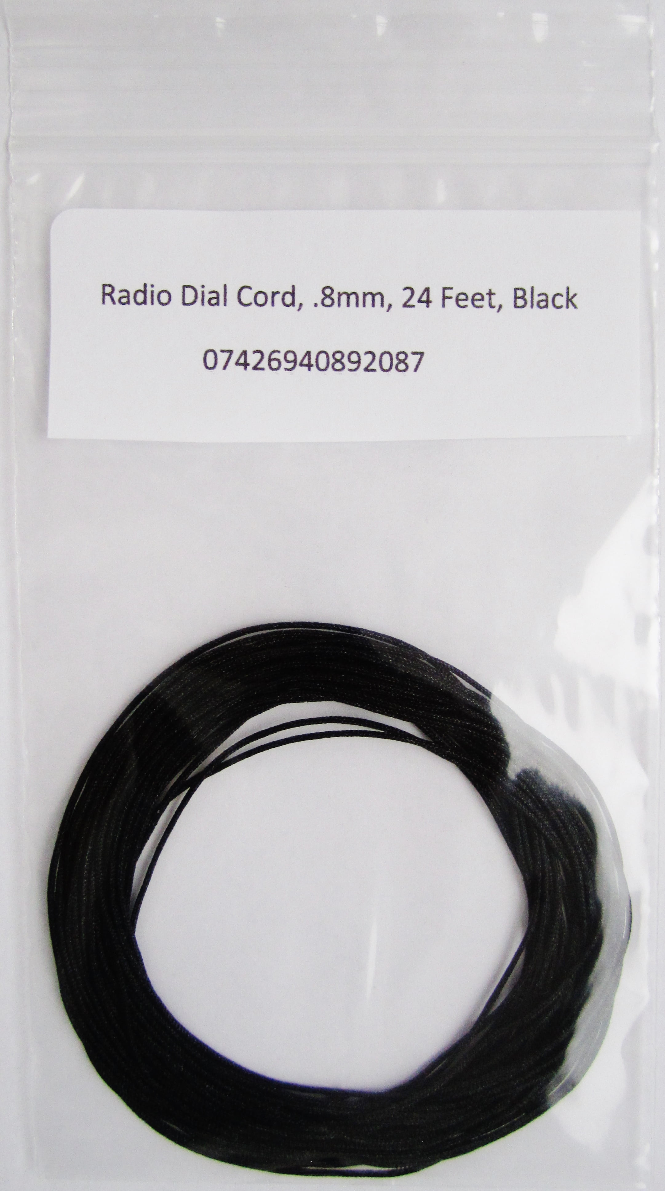 Radio Dial Cord 12 Ft BRAIDED Nylon String 1mm BLACK for Vintage Radio Tuner 