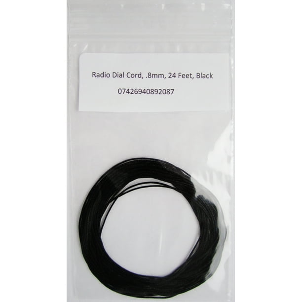 Radio Dial Cord Replacement Dial Selector String .8mm Black 24 feet Braided Nylon