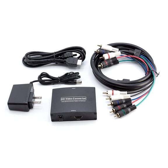 THE CIMPLE CO - Black Component YPbPr RGB to HDMI Converter Adapter with HDMI and RGB Cables