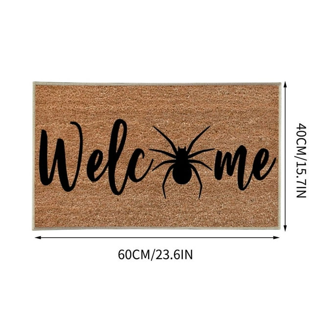 Tapis de Porte d'Halloween Tapis Imprimé d'Halloween Antidérapant Tapis d'Entrée Tapis d'Entrée Absorbant Salle de Bain Cuisine Tapis d'Entrée Tapis de Porte Extérieur