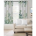 thumbnail image 2 of Green Eucalyptus Leaves Blackout Curtains, Light Blocking Print Window Curtains, Watercolor Spring Summer Botanical Thermal Insulated Window Drapes for Living Room 2 Panels, 84"W x 63"L, 2 of 9