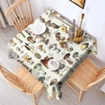 thumbnail image 2 of Brown Mushroom Label Light Pattern Square Tablecloth,Waterproof Square Table Cover,Wipeable Spillproof Washable Table Cover for Home Kitchen Party Decor 42"X42"(107x107cm), 2 of 6