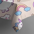 thumbnail image 5 of Cute Unicorn Rainbow Cloud Pattern Square Tablecloth,Waterproof Square Table Cover,Wipeable Spillproof Washable Table Cover for Home Kitchen Party Decor 52"x52"(132x132cm), 5 of 6