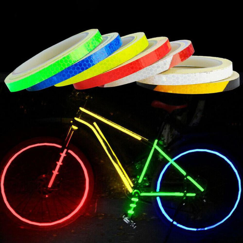 Bicycle Tire Reflective Sticker Fluorescent Reflector Cycling Wheel Rim Stick Q^ 
