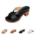 thumbnail image 2 of NOKIO Clearence Women’s Floral Accent Roman Sandals Summer Beach Slides with Thick Platform Heel Non-Slip Rubber Sole Breathable Footbed Comfortable Casual Outdoor Walking Shoes, 2 of 8