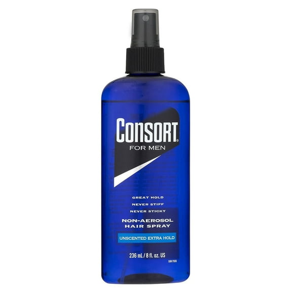 Consort Hair Spray 8oz Unscented X-Hold Pump Non-Aero (3 Pack)