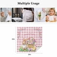 thumbnail image 5 of Cloth Napkins Set of 6 - 20x20 Inches, Happy Easter Washable Reusable Table Napkins, Spring Easter Eggs Bunny Floral Pink Plaid Soft & Absortbent Dining Napkin for Party Wedding Hotel Restaurant, 5 of 8