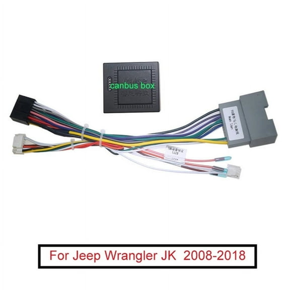 Zyutaosan Car 16Pin Android Wiring Harness With Canbus For Jeep Wrangler Jk (2008–2018) Aftermarket Stereo Installation